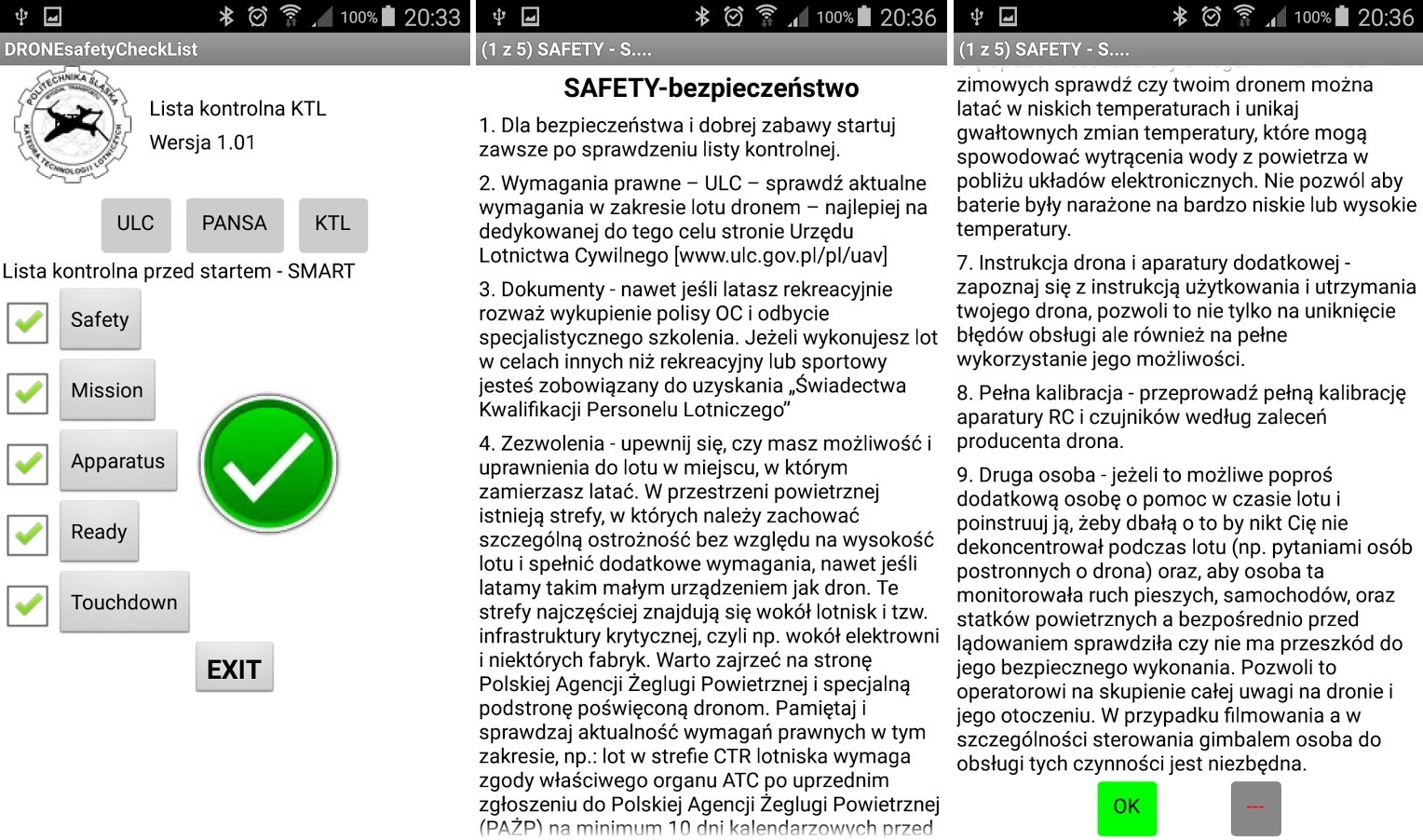 „DRONE safety Checklist” – czyli polska aplikacja na urządzenia mobilne, wspomagająca pracę operatora drona.